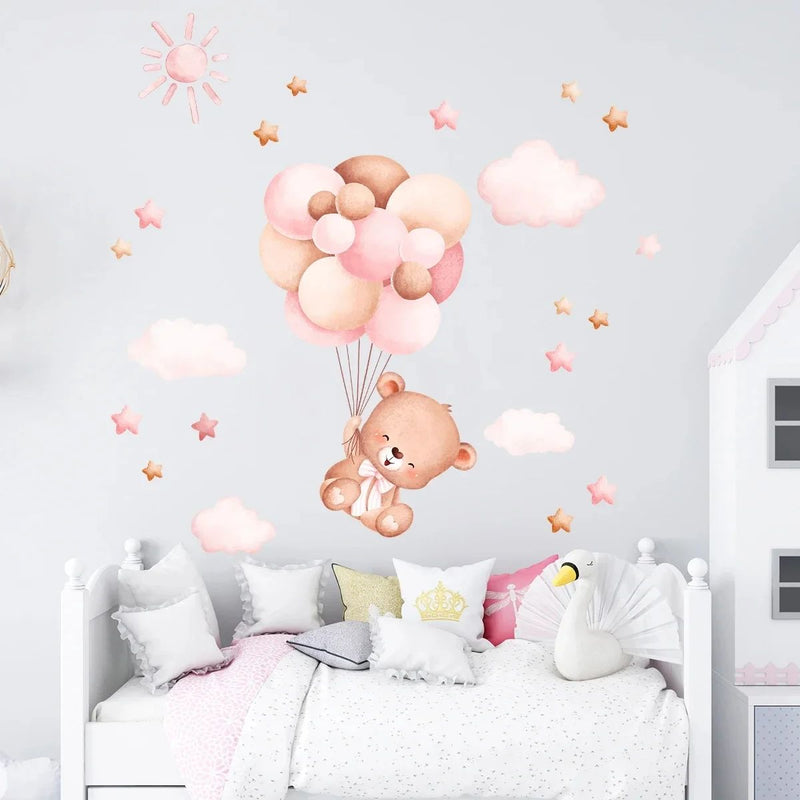 Muursticker Aquarel Beertje Ballon